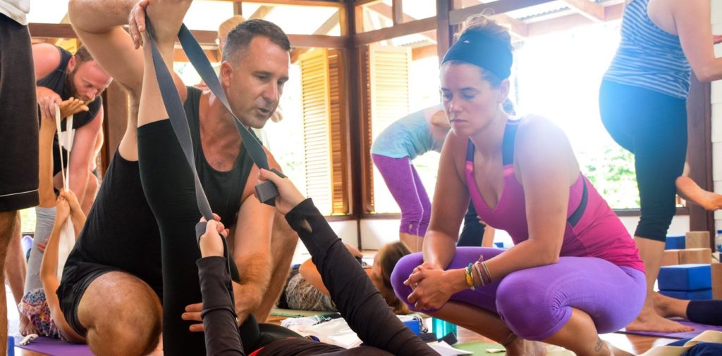 Costa Rica yoga teacher training at Blue Osa || yoga adjustments