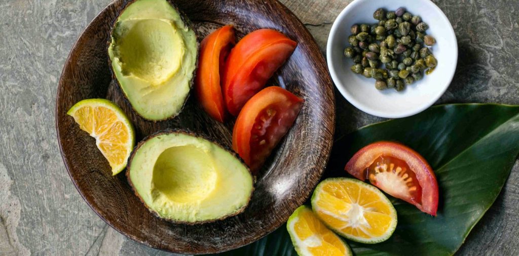 fresh avocado, tomatoes, and beans at Blue Osa Yoga Retreat & Spa in Costa Rica