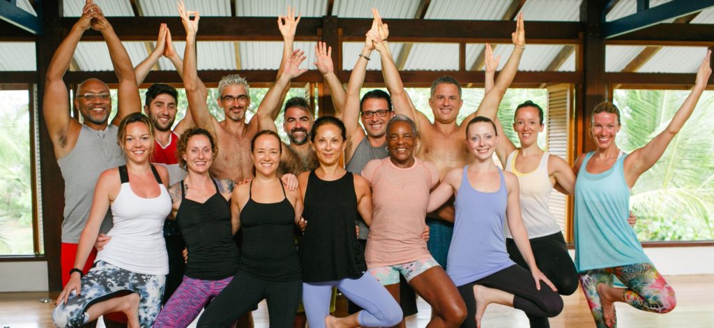 Diverse students building community during yoga certification immersion Costa Rica