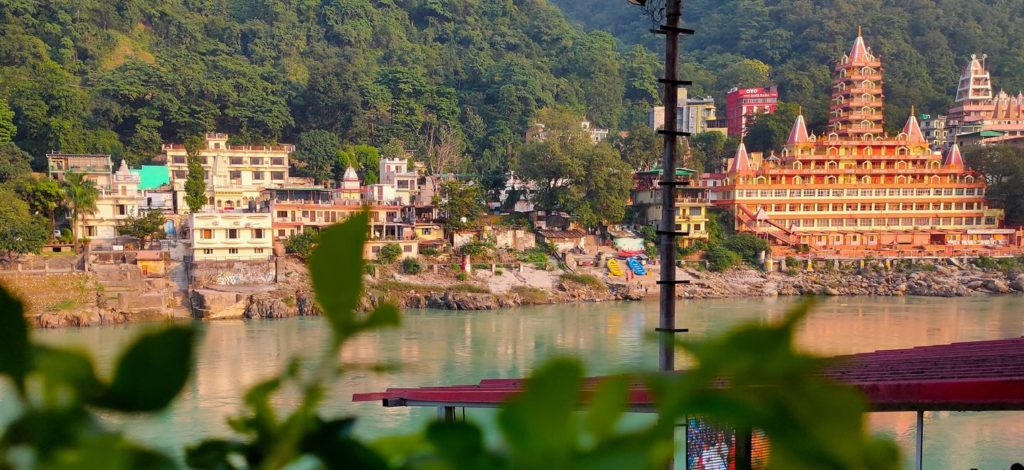 Yoga Teacher Training in India with Yogi Aaron and Blue Osa Yoga Journey, view of Rishikesh where Yoga Training occurs