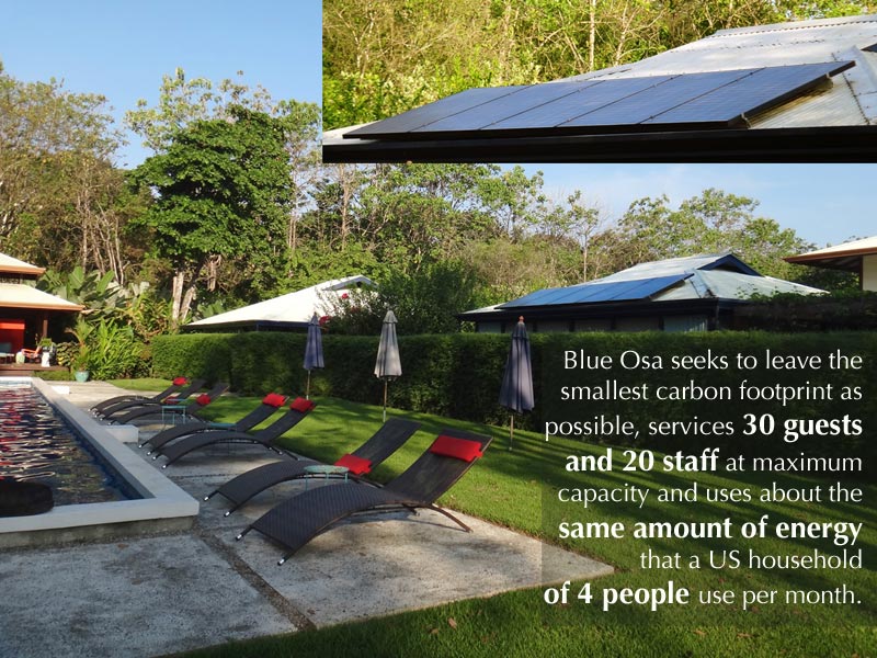Blue Osa solar panels powering the eco-friendly yoga retreat on the Osa Peninsula Costa Rica