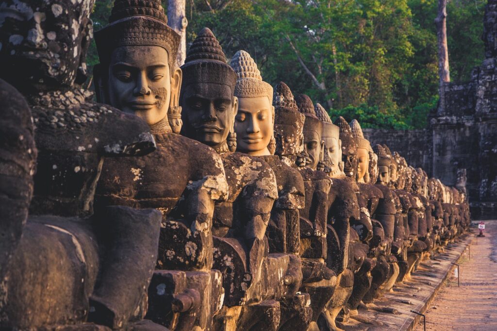 cambodia, angkor wat, south gate, ruin, temple, angkor, architecture, light, sculpture, angkor wat, angkor wat, angkor wat, angkor wat, angkor wat