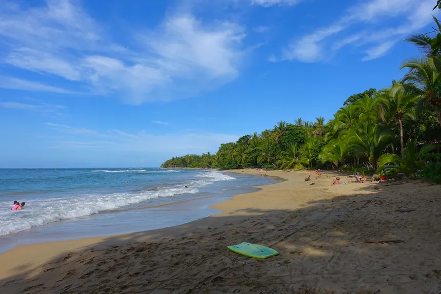 Black sand beach Puerto Viejo Caribbean coast yoga retreat Costa Rica