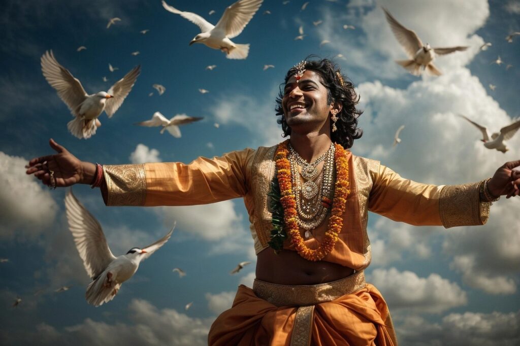 ai generated, man, hindu, hinduism, krishna, india, religion, birds, nature, hindu, hindu, hinduism, krishna, krishna, krishna, krishna, krishna, india deity