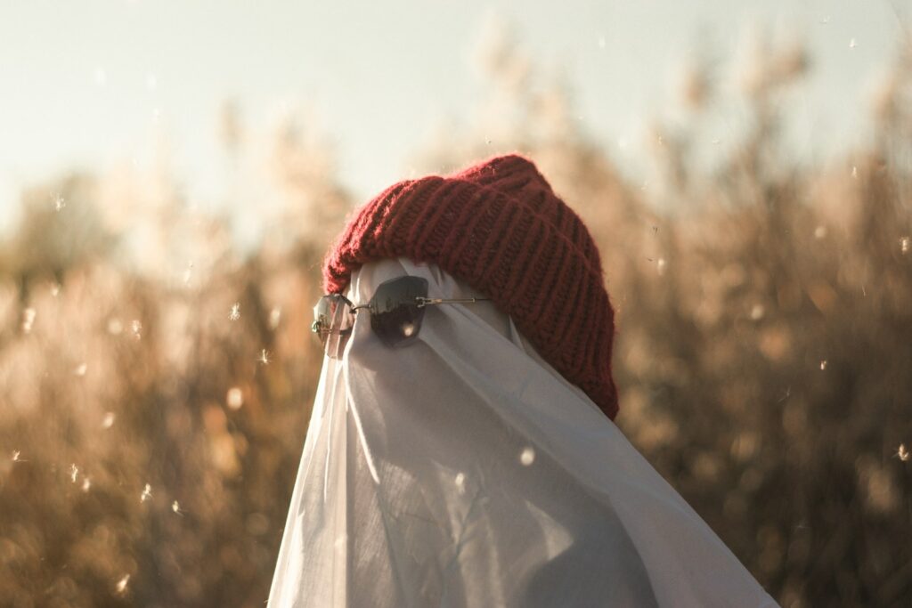 a person wearing a veil yoga for personal transformation yoga philosophy five kleshas yoga for overcoming fears